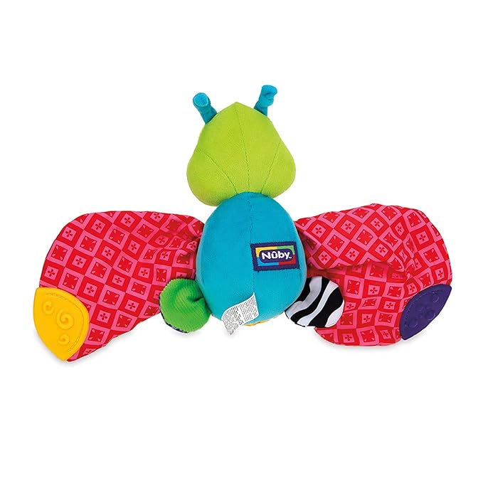 Nuby Teether Tugz Plush Silicone Teething Toy - Baby Teething Toy 3+ Months