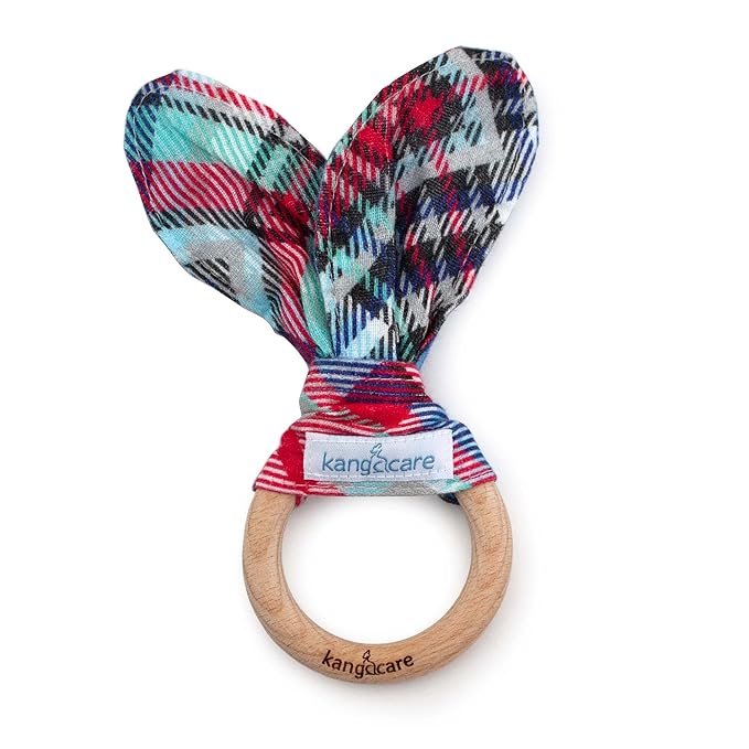 Kanga Care Baby Soft Muslin Sensory Crinkle Bunny Ear Wood