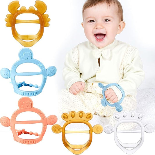 5 Pieces Baby Teething Toys for 6-12 Months Silicone Teether