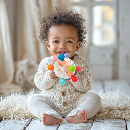 Baby Sensory Teething Toys, Montessori Baby Toys Teether 0-12 Months, 0-6 6-12 12-18 Months