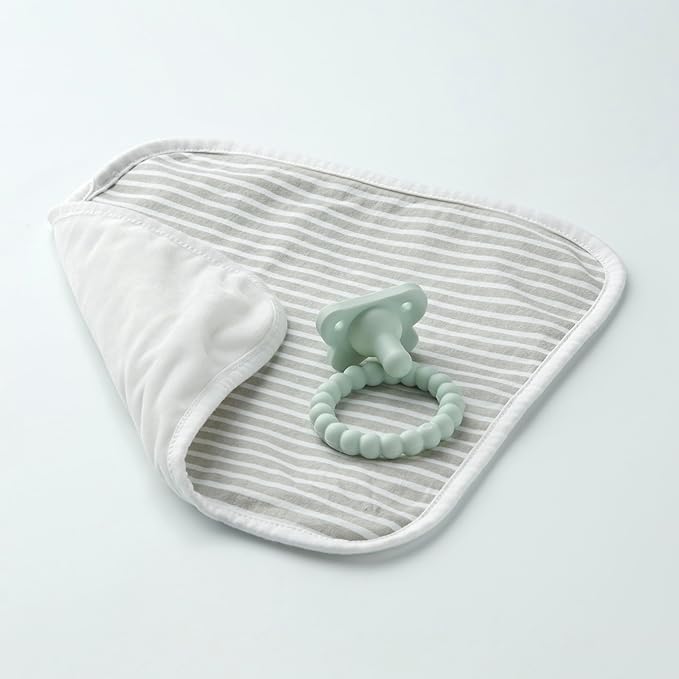 Dr. Brown's Lovey Blanket with Beaded Teether Ring and HappyPaci 100% Silicone One-Piece Pacifier, Soothing Security Blanket Set for Baby 0m+