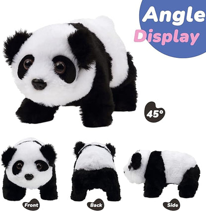Hopearl Crawling Panda Interactive Electronic Pet Plush Toy with Sounds 7''