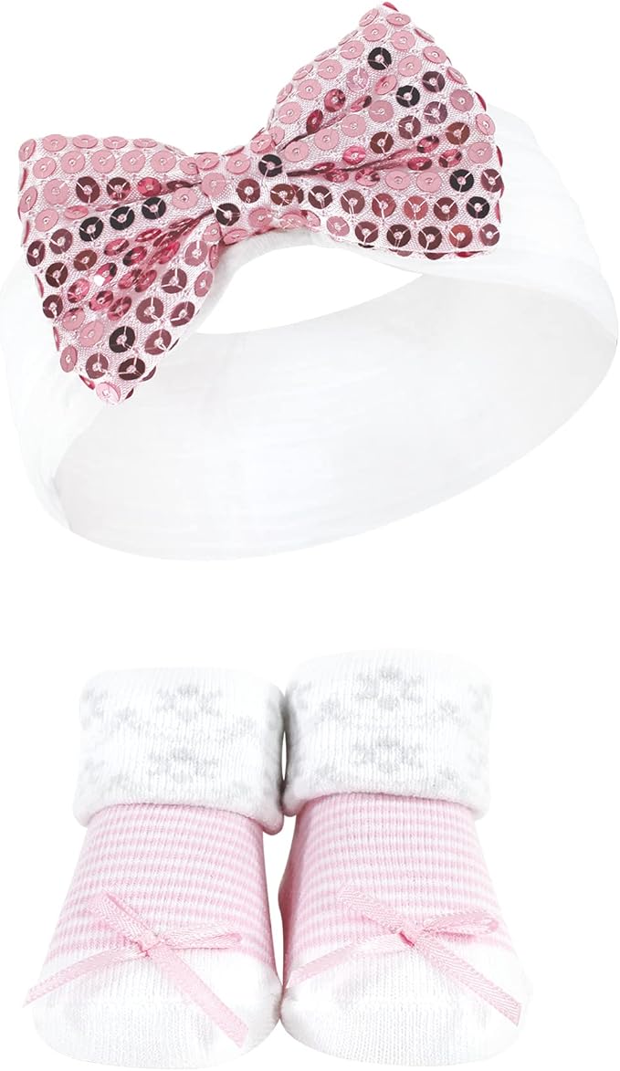 Hudson Baby Girl's Headband and Socks Giftset