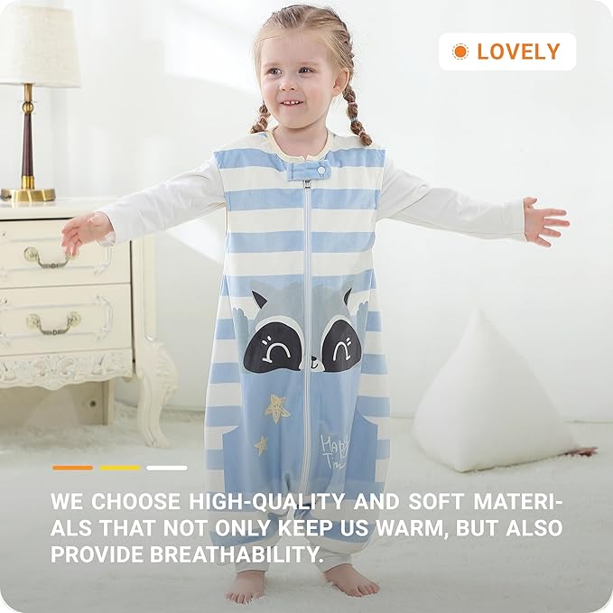 Infant Toddler Sleeping Bag, Baby Sleeping Sack Sleeveless 4 Season 3-5T, Raccoon