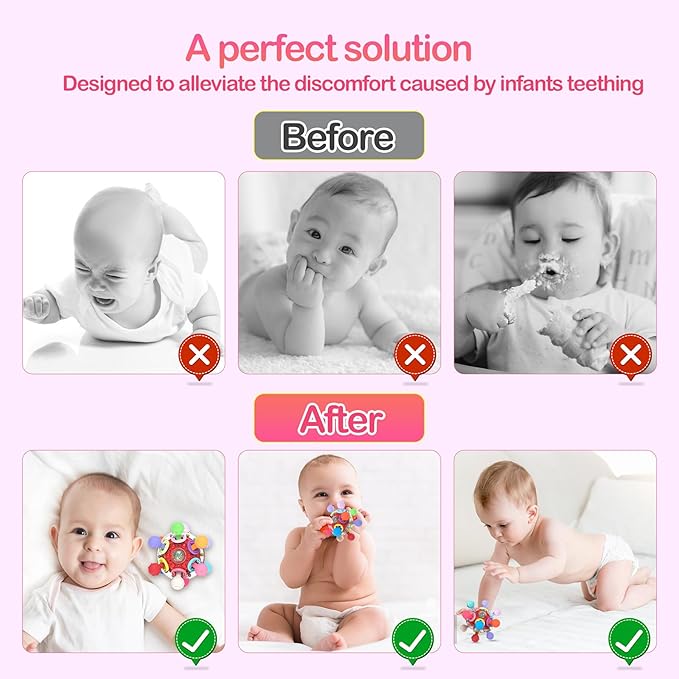 Baby Sensory Teething Toys - Infant Teethers Montessori Toys, Updated 0 3 6 9 12 18