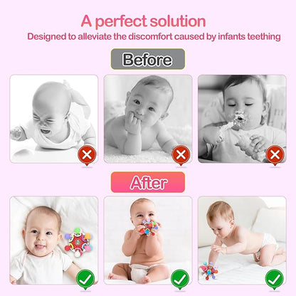 Baby Sensory Teething Toys - Infant Teethers Montessori Toys, Updated 0 3 6 9 12 18