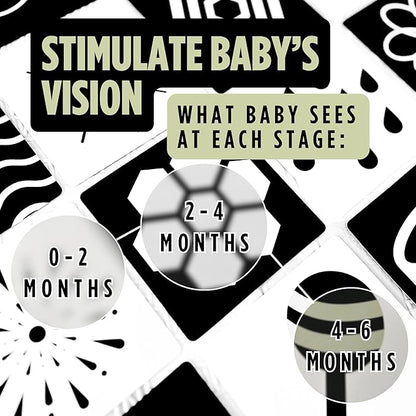 High Contrast Baby Cards 2-in-1 w/New Mom Affirmation Cards | High Contrast Baby Toys for Newborn 0-6 Months