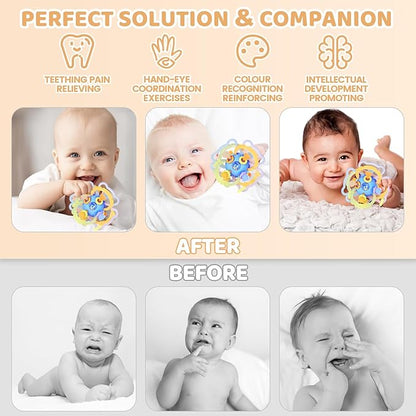 Orzbow Sensory Teething Toys for Babies, Baby Montessori Toys 3-6-12-18 Months