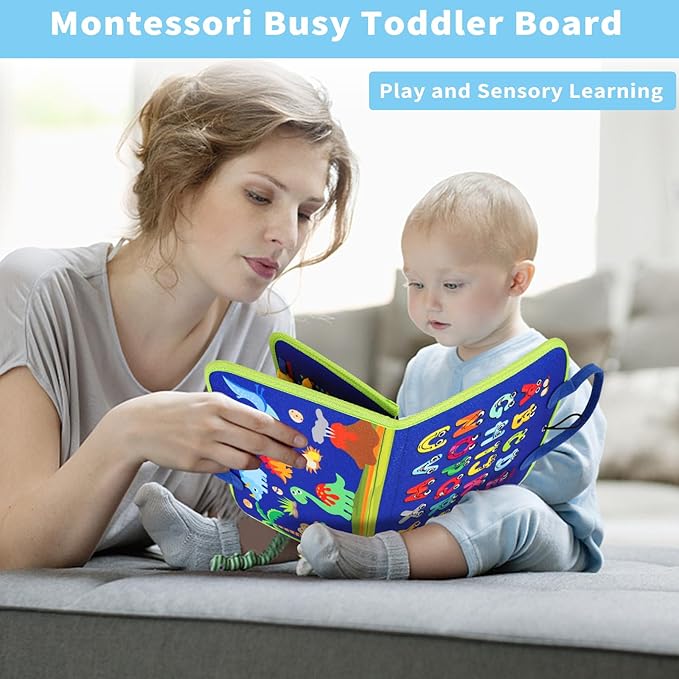 HOMELYLIFE Busy Board for Toddlers, Busy Book Montessori Toys for 3-6 Year Old Preschool Educational Learning Fine Motor Skills