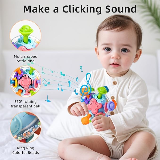 Baby Montessori Sensory Toys, Food Grade Teething Toys for Babies 0 3 6 9 12 18 Months