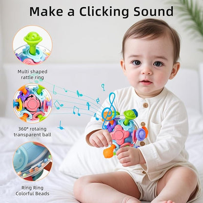 Baby Montessori Sensory Toys, Food Grade Teething Toys for Babies 0 3 6 9 12 18 Months
