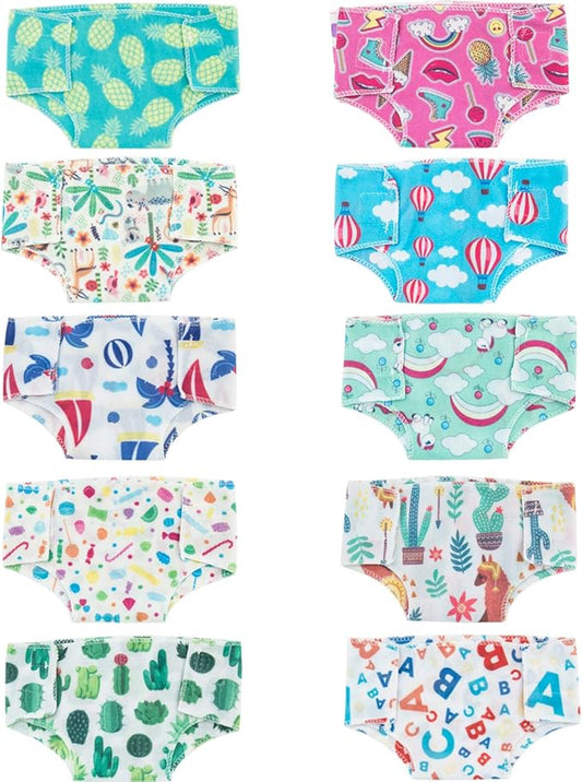 SOTOGO 10 Pieces Doll Diapers Doll Underwear Doll Underpants Doll 14-18 Inch