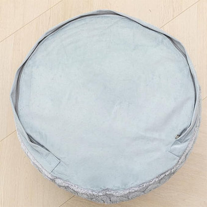 Asuprui Round Pouf Ottoman Stuffed Floor Pouf Foot Stool Floor Chair for Living Room Bedroom Foam Filled Boho Poof Foot Rest for Couch 20 Diameter x 12 Height Inches Light Gray Pouf with Filler