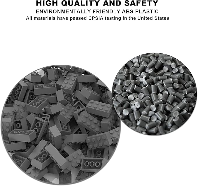 Classic Bulk Brick Block 2x4, 300 Piece Building Brick Dark Grey 3001, Creative
