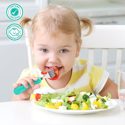 Lehoo Castle Toddler Fork and Spoon, 6pcs Toddler Utensils Kids Silverware, Safe Stainless Steel Toddler Fork Spoon Set, Children Flatware Set, Incudes 3 Spoons and 3 Forks (Mermaid)