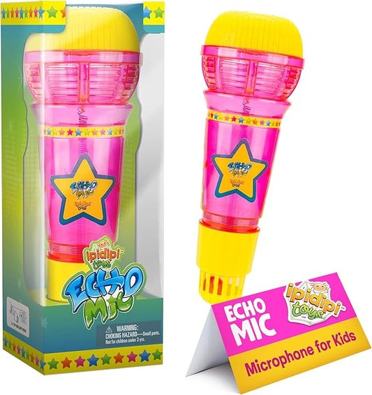 IPIDIPI TOYS Echo Mic for Kids and Toddlers - Magic Microphone with Multicolored Flashing Light and Fun Rattle