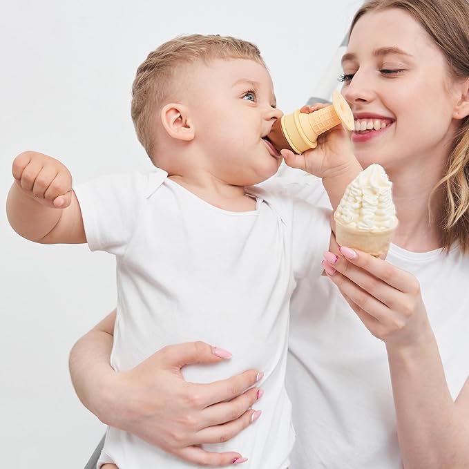 Smily Mia Freezer Teether for Babies 12-18Months,Freezable Ice Cream Toy for 6-12Months Babies 3-6Months for