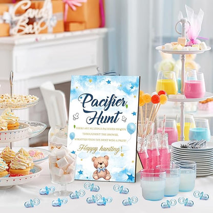 Thyle 51 Pcs Pacifier Hunt Baby Shower Games Include Baby 50 Acrylic