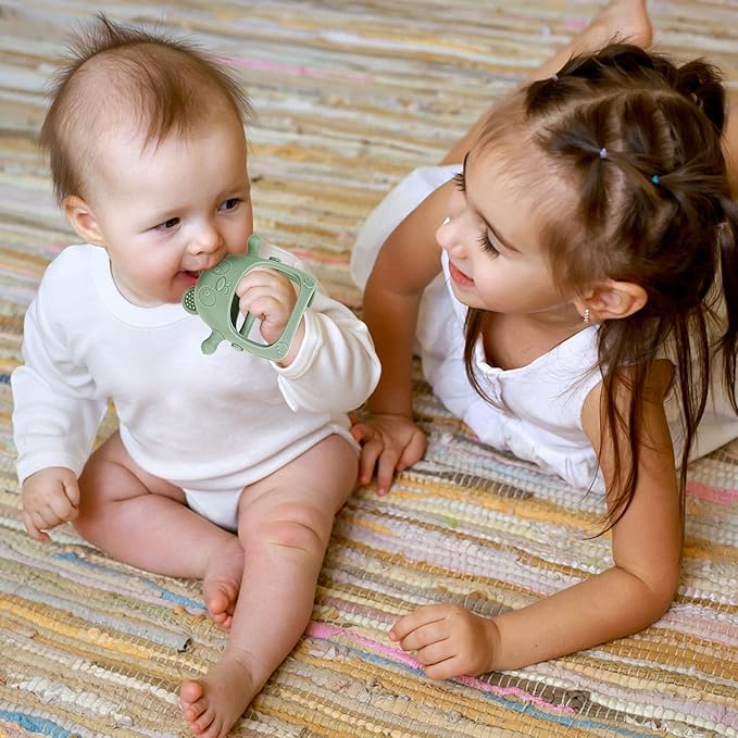 Baby Teething Toys for Infants 3+ Months Set of 3, Easy to Hold Silicone Teething Mitten with Soft Textures for Sensory Exploration and Teething Pain Relief