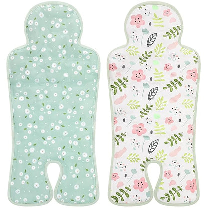 Pinkunn 2 Pcs Gel Car Seat Cooling Pad for Baby Summer Breathable Ice Cushion Multifunctional Ice Stroller Cooler Mat for Stroller Baby Dining Chair Child Safety Seat(Mixed Color,Floral)
