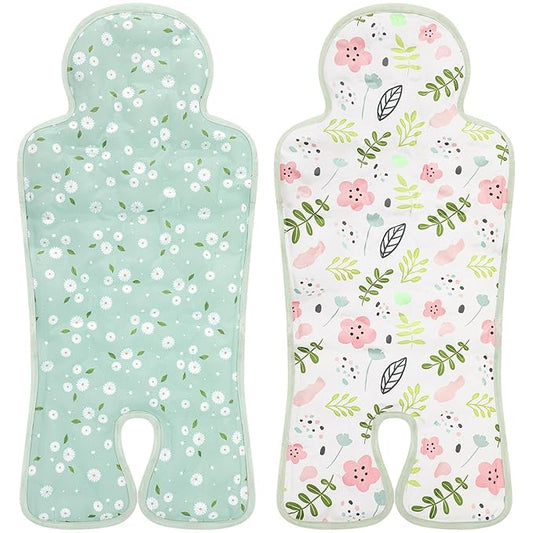 Pinkunn 2 Pcs Gel Car Seat Cooling Pad for Baby Summer Breathable Ice Cushion Multifunctional Ice Stroller Cooler Mat for Stroller Baby Dining Chair Child Safety Seat(Mixed Color,Floral)