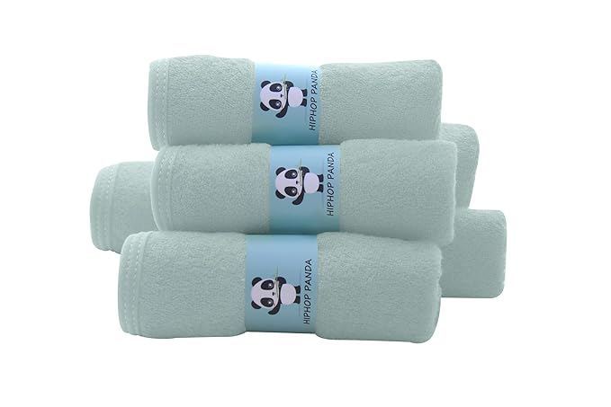 HIPHOP PANDA Baby Washcloths, Rayon Made from Bamboo - 2 Layer Ultra Soft Absorbent Newborn Bath Face Towel 6 Pack