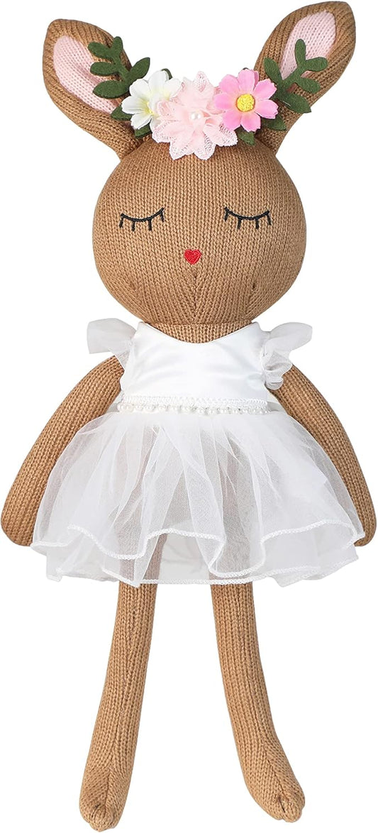 Ballerina Doll Handmade Stuffed Animal Bunny Plush Animal Doll, Plush