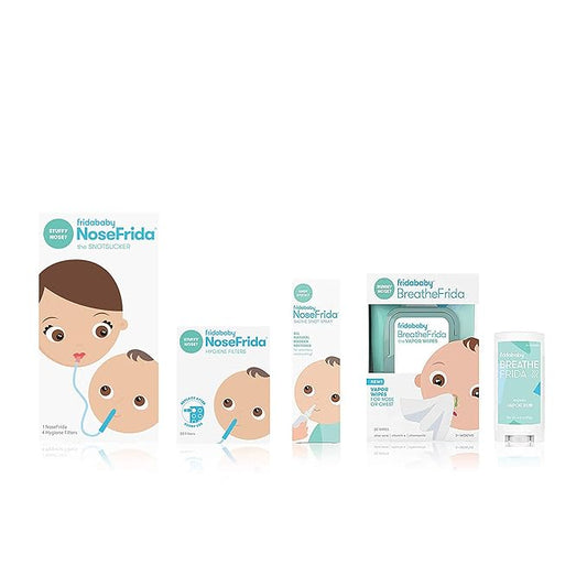 Frida Baby Cold and Flu Relief Bundle: Includes the NoseFrida Nasal Aspirator, Hygeine Filter