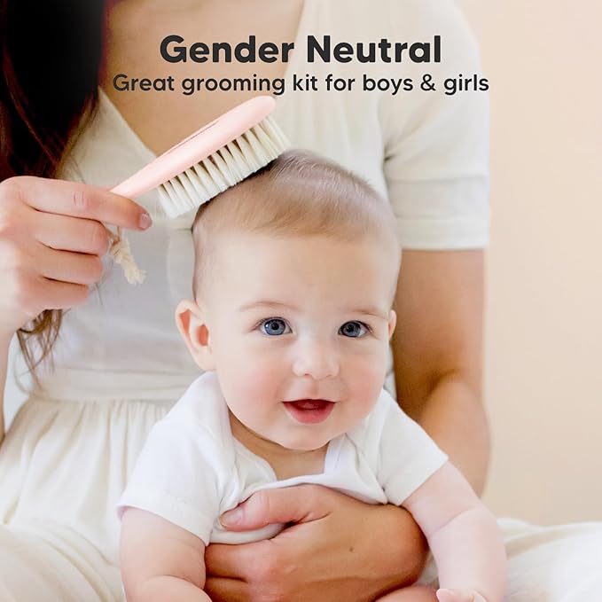 KeaBabies Hair Brush - Soft Goat Bristles Baby Brush, Cradle Cap Brush