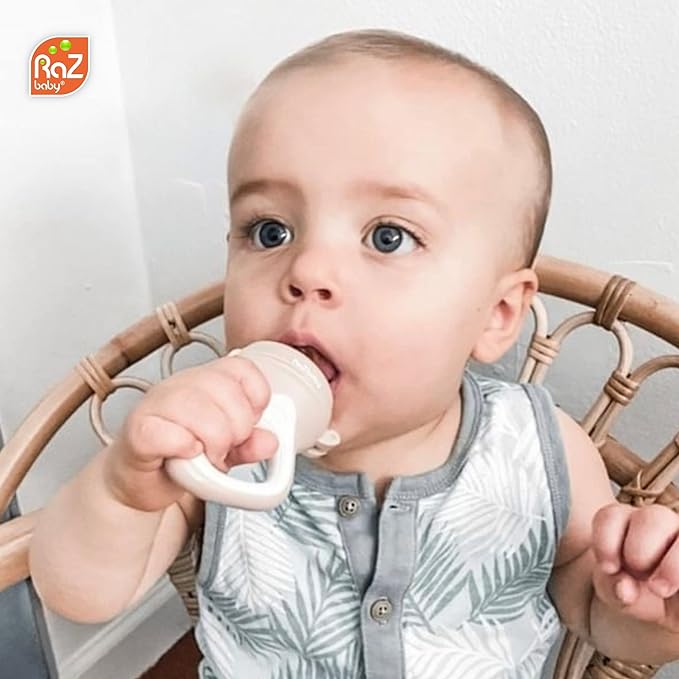 RaZbaby Baby Fruit Feeder/Food Feeder Pacifier, Infant Teething Toy Teether 6M+