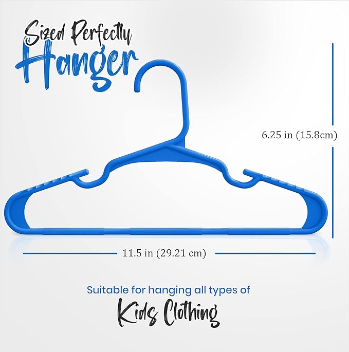 Utopia Home 40 Pack Kids Hangers - 11.5 Inch Plastic Baby Hangers for Closet - Childrens Hanger for Clothes & Infant Hanger for Closet - (Blue)
