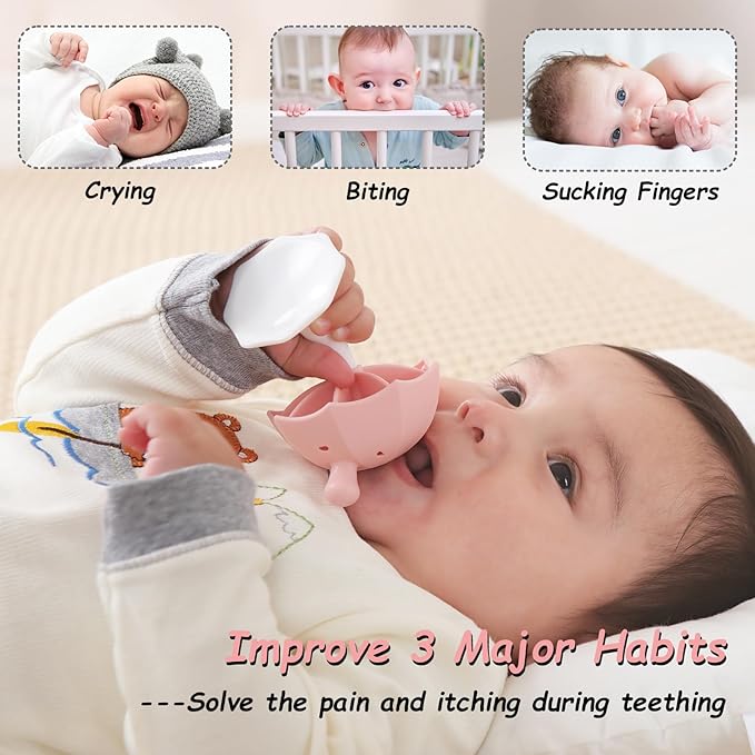 Umbrella Baby Teether with Suction Base, Keeping Baby Busy 0-6 Months, 6-12 Months 12-24 Months,