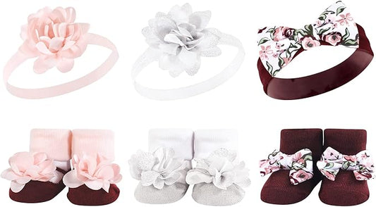 Hudson Baby Girl's Headband and Socks Giftset