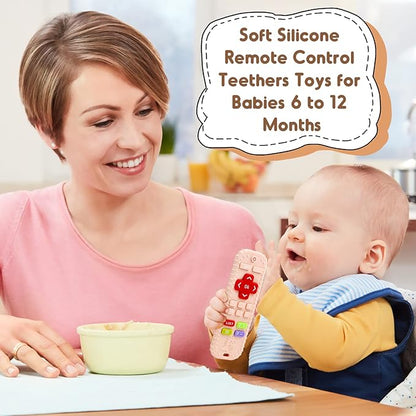 Teething Relief Teethers Toys for Babies 3-6 12 Months Gifts, Silicone Remote Control Baby Teether Toys for 3 6 9 Months Newborn Infant Boy Girl Autism