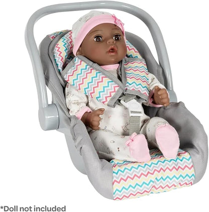 Adora Baby Doll Car Seat Carrier with Removable Cover - Machine Washable, Fits Most Dolls and Stuffed Animals Birthday Gift For Ages 2+