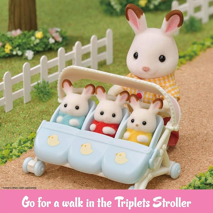 Calico Critters Triplets Care Set - Dollhouse Playset with 3