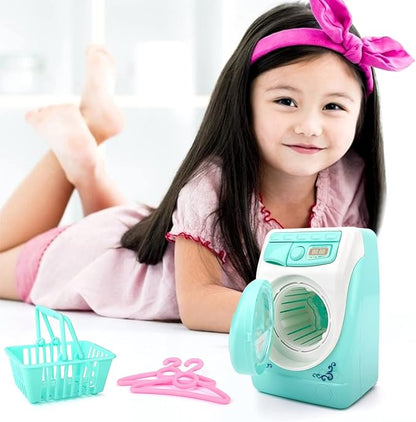 deAO Washing Machine Toy for Kids Dollhouse Furniture Pretend Play