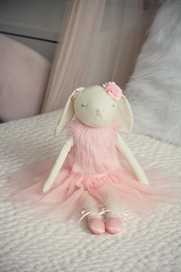 Lilly The Bunny | Beautiful Cream Cotton Linen Plush Doll with Floppy Ears, Arms & Legs