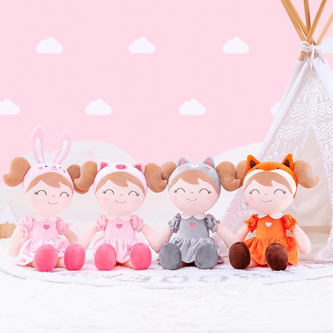Gloveleya Baby Doll Girl Gifts Soft Plush Kitty Cat Dolls 12" with