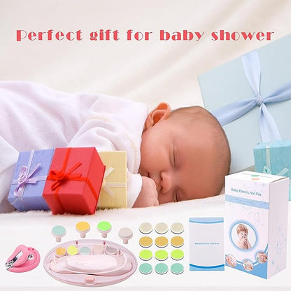 Baby Nail Trimmer Electric Nail File Baby Nail Clippers, 20 in 1 Safe Nail Filer Grinder Kit for Newborn Infant Toddler Kids or Adults Toes Fingernails Care Trim Polish, Led Light and Grinding Heads