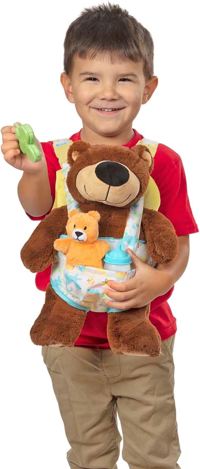 Melissa & Doug Mine to Love Carrier Play Set for Baby Dolls with Toy Bear, Bottle 14.25 x 8.25 x 2.5