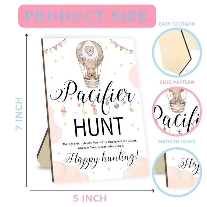 Pacifier Hunt Game for Baby Shower, Baby Shower Games Set Included 50 Mini Pink Acrylic Pacifiers and 50 Blue Pacifiers