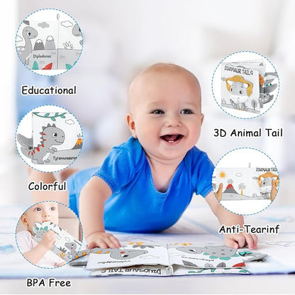 Soft Baby Books Toys, Newborn Crinkle Book 3D Baby 0-6 Months