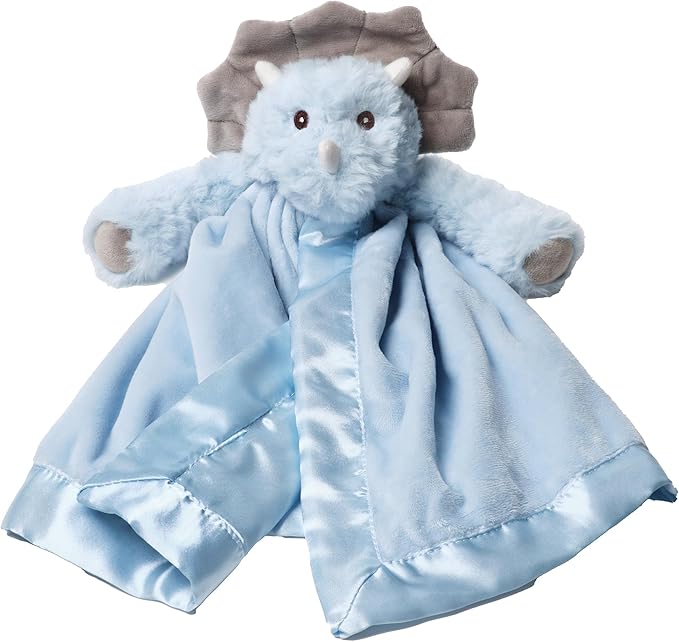 Bearington Baby Lil’ Tracer Snuggler, 15 Inch Light Blue Dinosaur