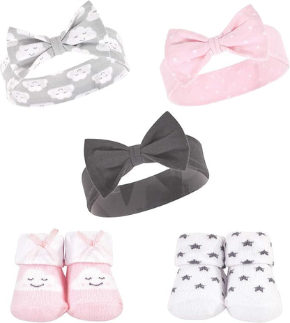 Hudson Baby baby-girls Headband and Socks Set