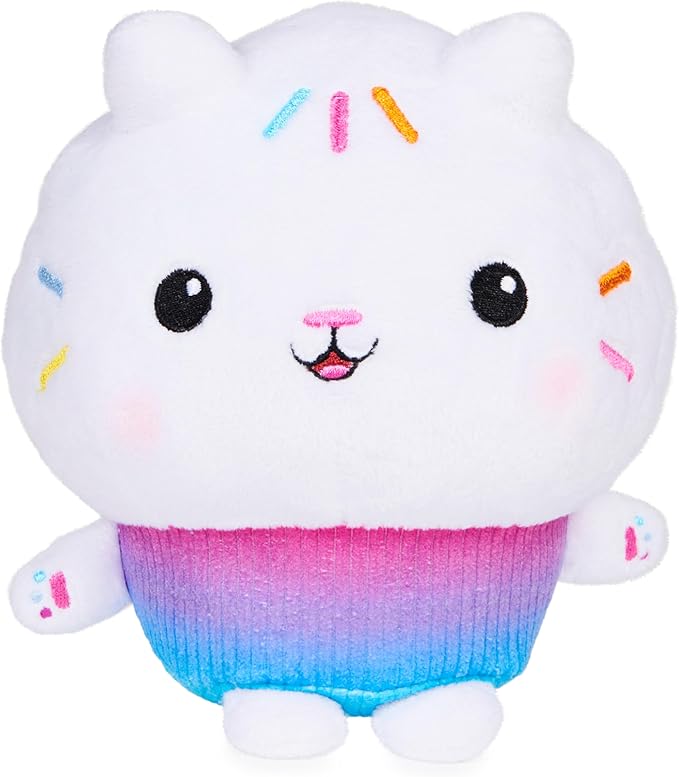 Gabby’s Dollhouse, 7-inch Cakey Cat Purr-ific Plush Toy 3 and