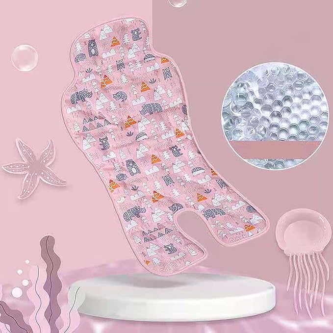 Gel Car Seat Cooler Pad, Summer Soft Breathable Cooling Pad Ice Cushion for Babies, Washable Summer Cooler Mat for Stoller, High Chair, Safety Seat