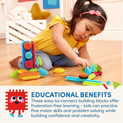 Battat- Bristle Blocks- STEM Interlocking Building Blocks- 36 pc Playset- Developmental Toys for Toddlers & Kid- Basic Builder Box- 2 Years +
