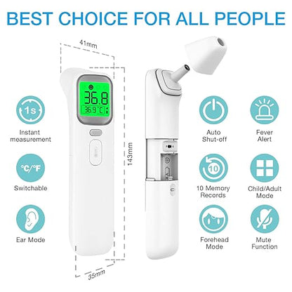 Wellue Touchless Baby Thermometer, Infrared Forehead and Ear Thermometer