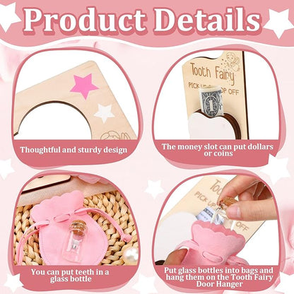 3 Pcs Tooth Fairy Tooth Holder Bag Tooth Fairy Door